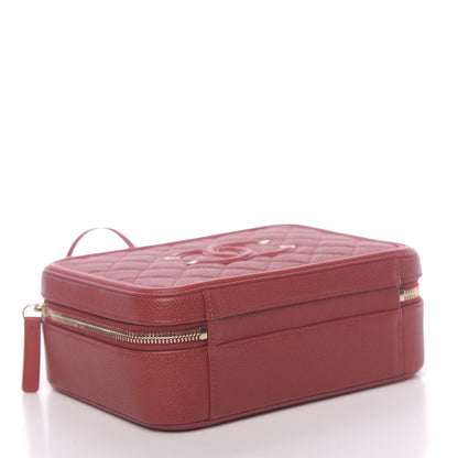 Chanel Caviar Quilted Medium CC Filigree Vanity Case Red 5 of 11