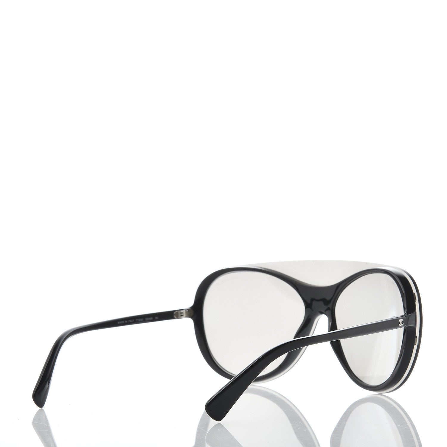 Chanel Clip On Sunglasses 71230 Mirror Grey Black 4 of 10
