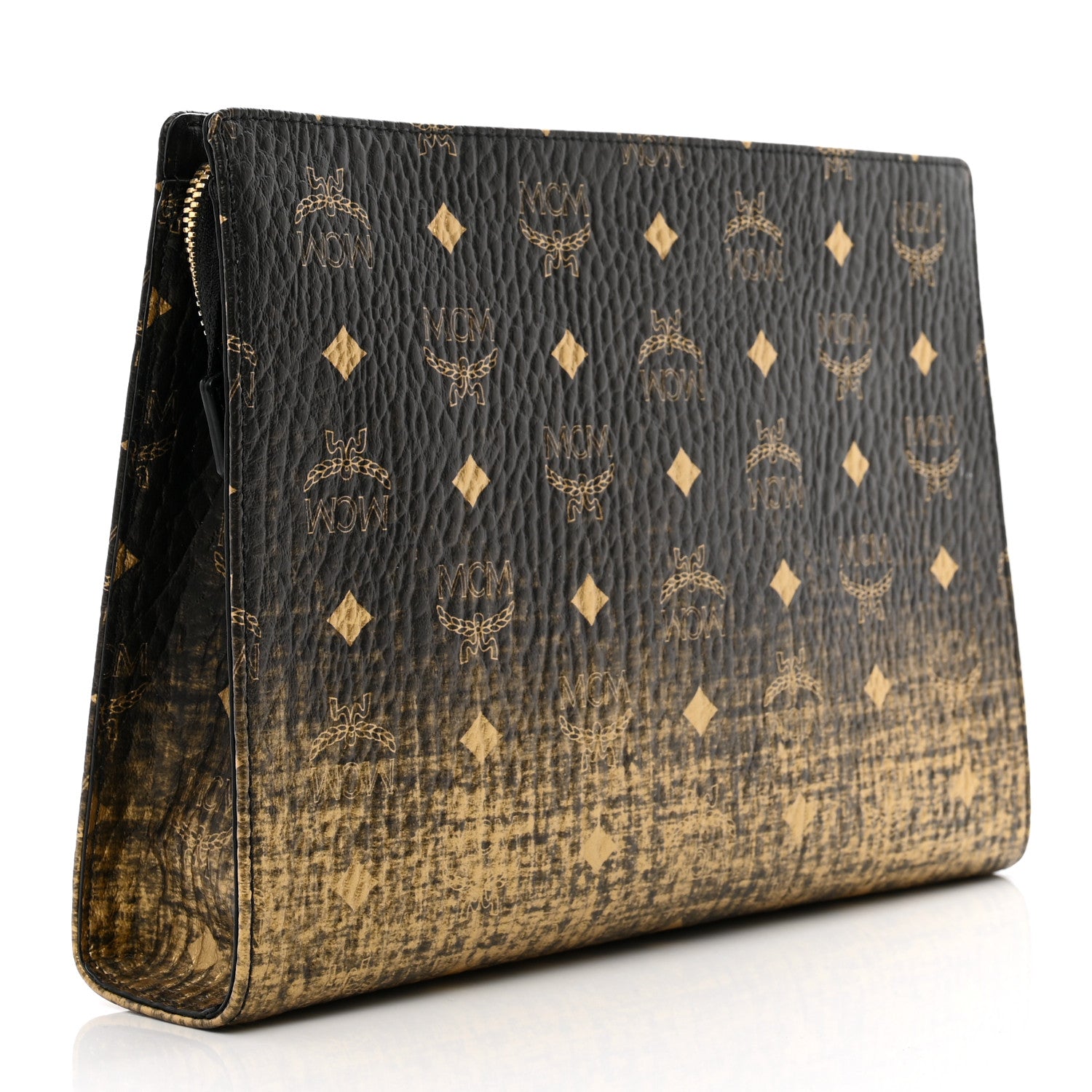 MCM Gradation Visetos Zip Pouch Black Gold 3 of 6