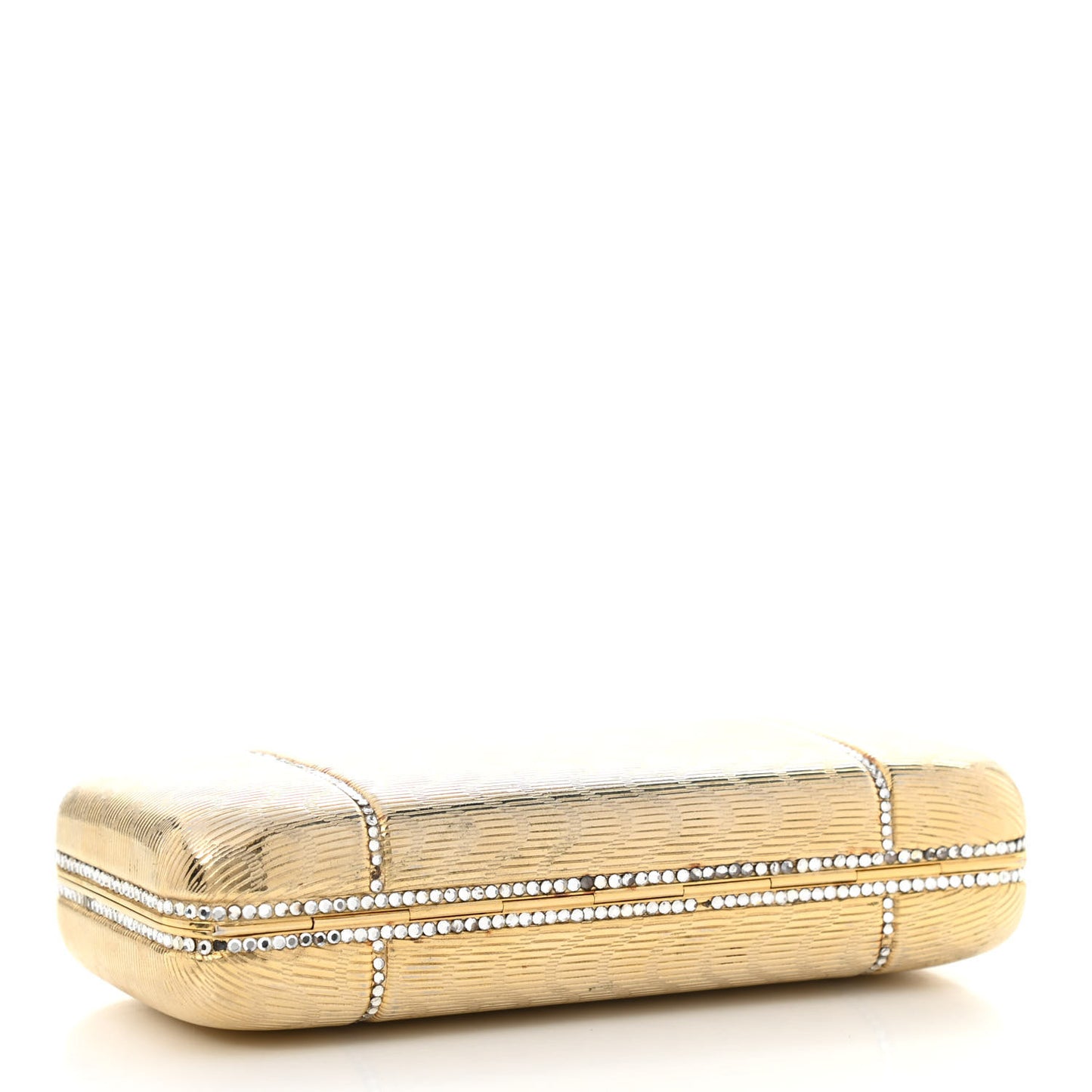 Crystal Minaudiere Clutch Gold