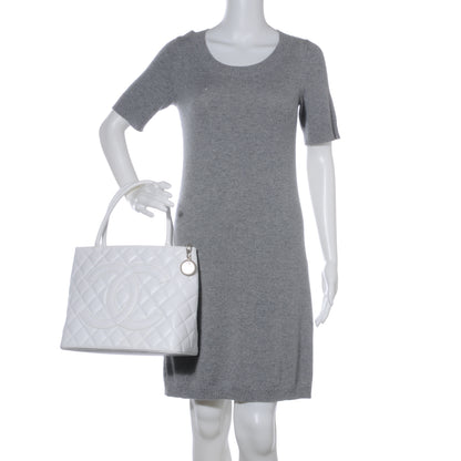 Chanel Caviar Medallion Tote White 2 of 8