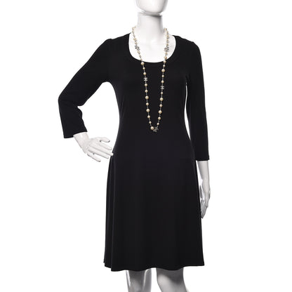 Chanel Crystal Pearl CC Long Necklace Silver 2 of 6