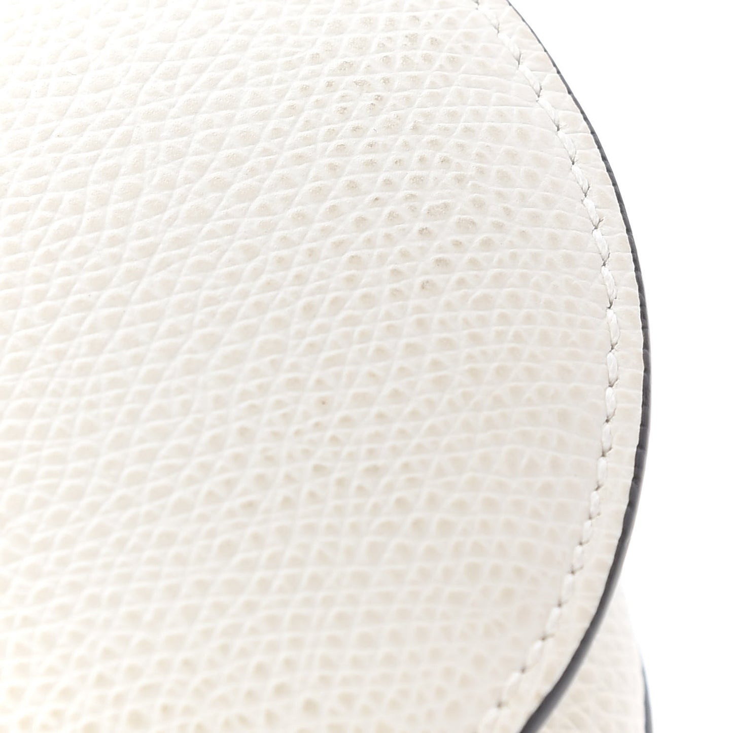 Grained Calfskin Mini Saddle Bag White