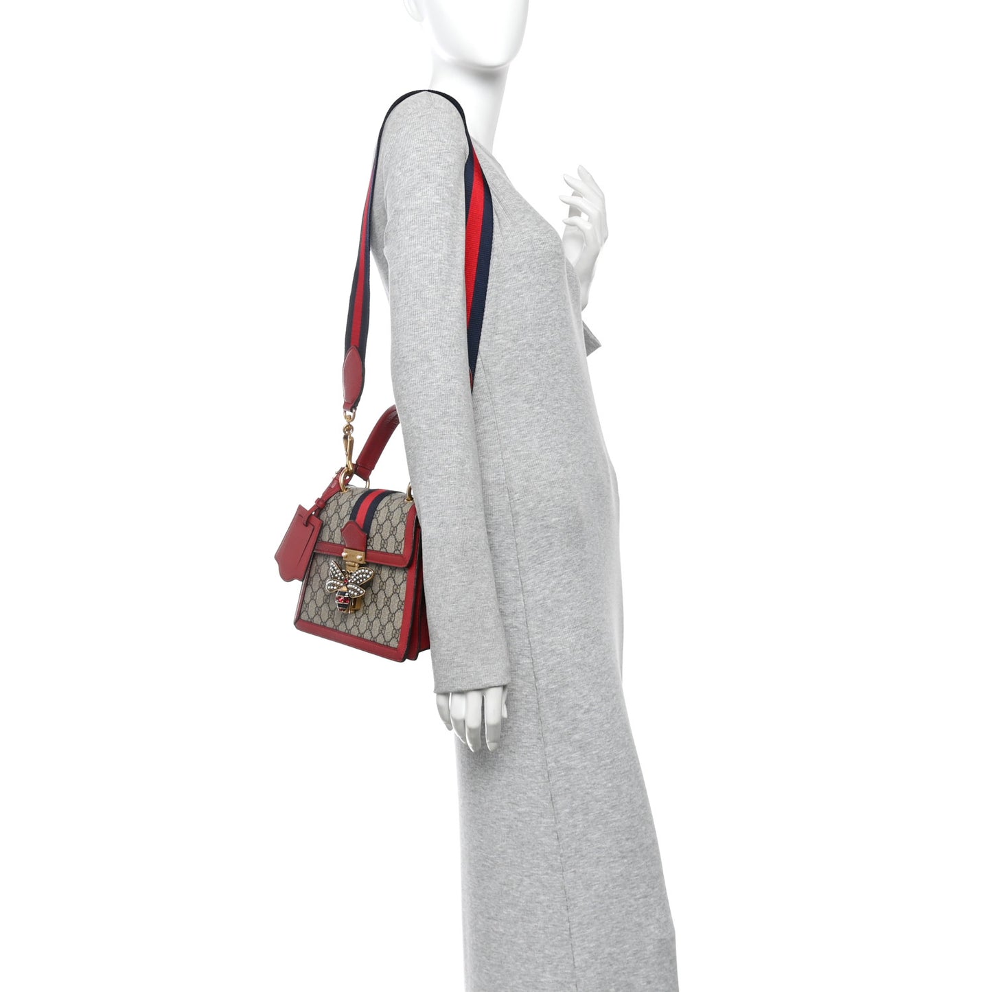 GG Supreme Monogram Small Queen Margaret Top Handle Bag Red