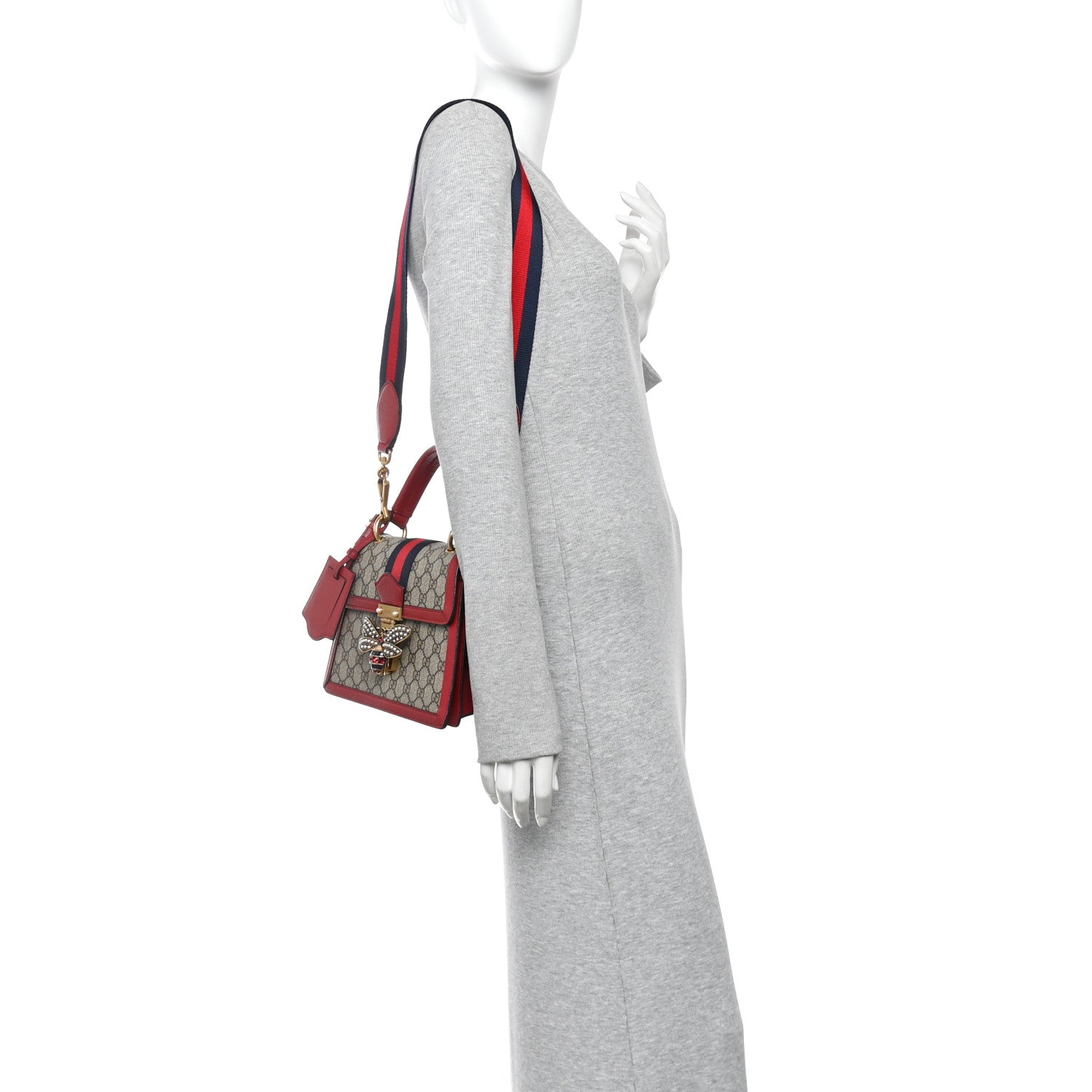 Gucci GG Supreme Monogram Small Queen Margaret Top Handle Bag Red 2 of 12
