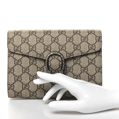 Gucci GG Supreme Monogram Dionysus Clutch Taupe 2 of 10