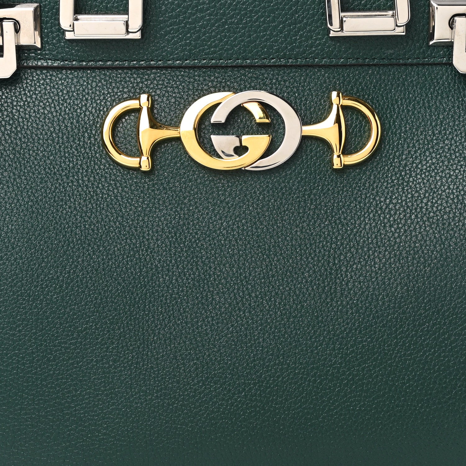 Gucci Grainy Calfskin Small Zumi Top Handle Bag Vintage Green 9 of 14