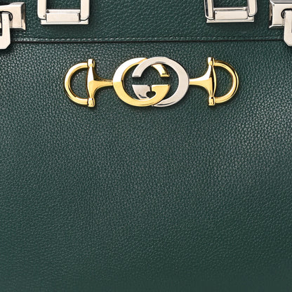Gucci Grainy Calfskin Small Zumi Top Handle Bag Vintage Green 9 of 14
