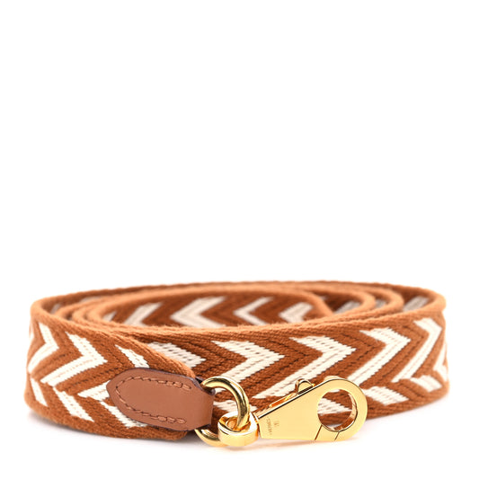 Toile Swift 25mm Sangle ZigZag Shoulder Strap Gold White