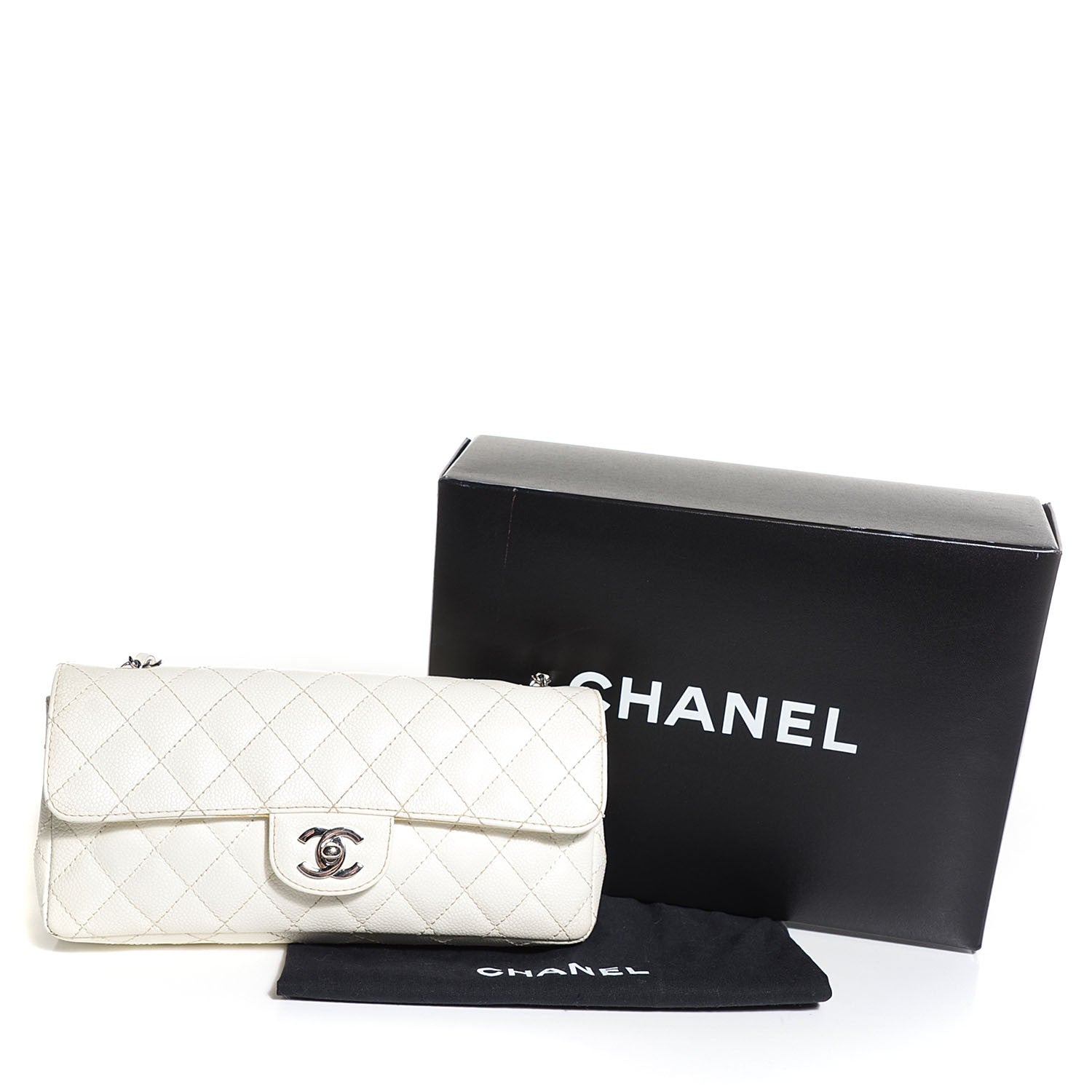Chanel Caviar Quilted East West Flap White 4 of 9