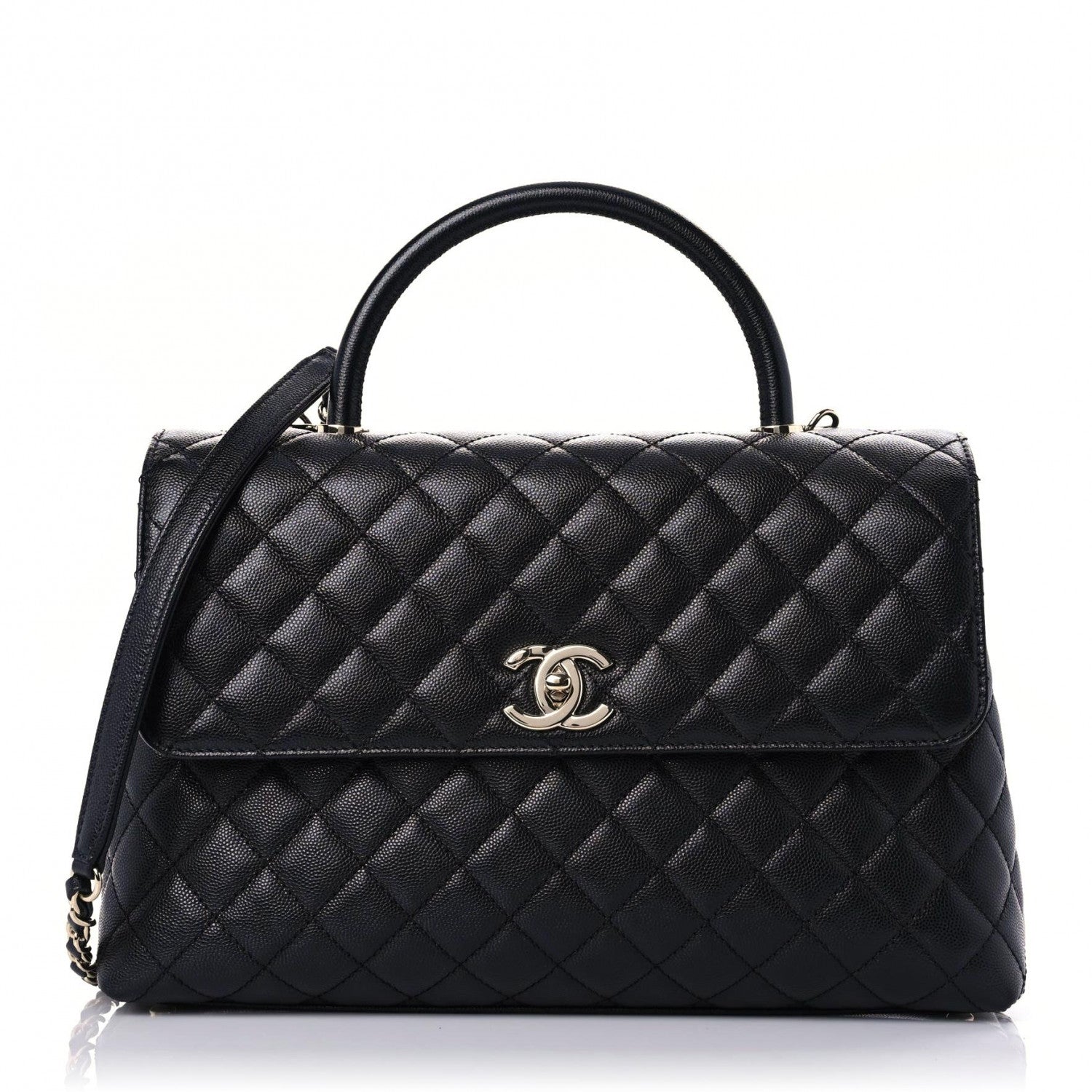 Chanel Caviar Quilted Medium Coco Handle Flap Black 1 of 14