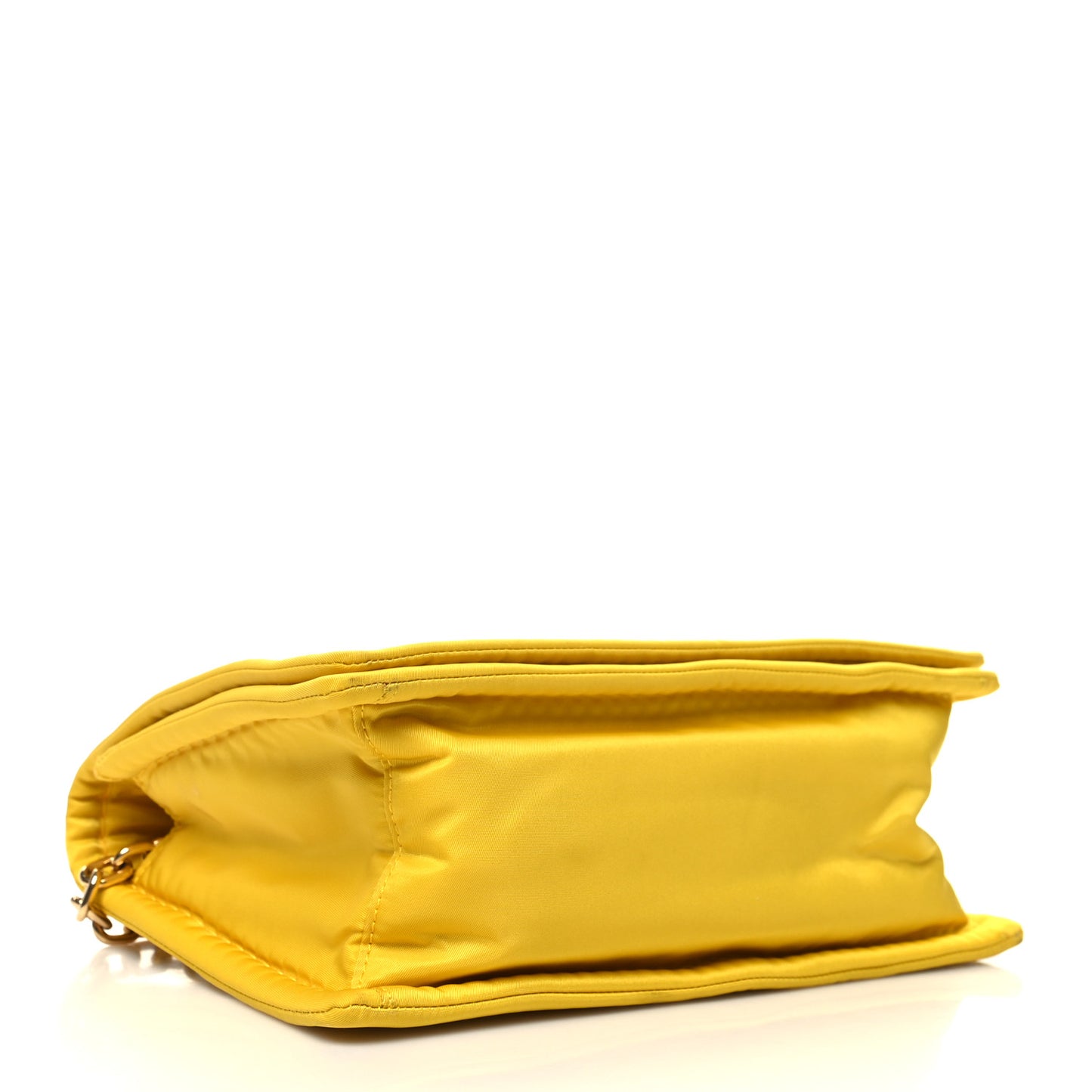 Tessuto Nylon Chain Flap Shoulder Bag Giallo