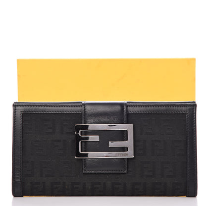 Fendi Zucchino Long Wallet Black 9 of 9