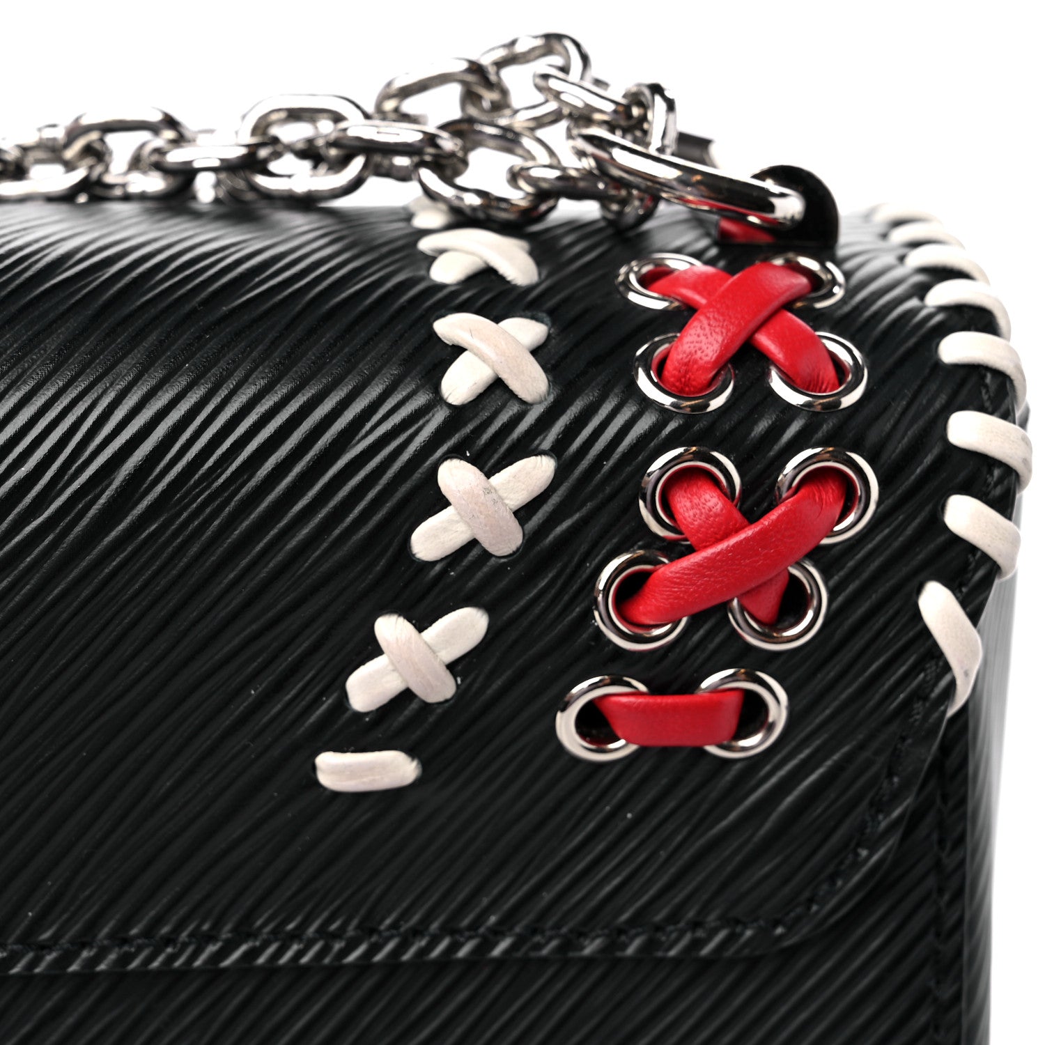 Louis Vuitton Epi Embroidered Twist Shoulder Bag MM Black 13 of 13