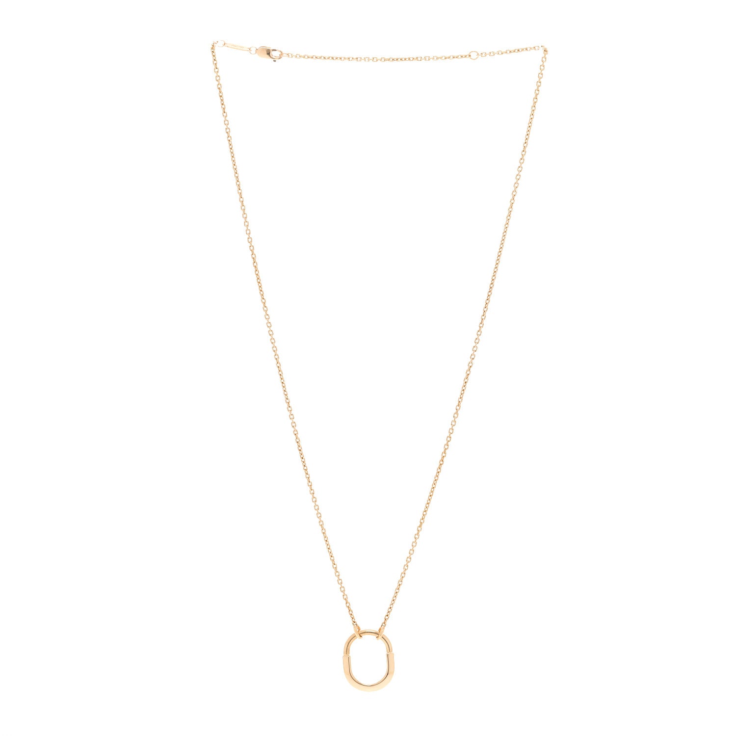 Tiffany 18K Yellow Gold Small Lock Pendant Necklace 1789888