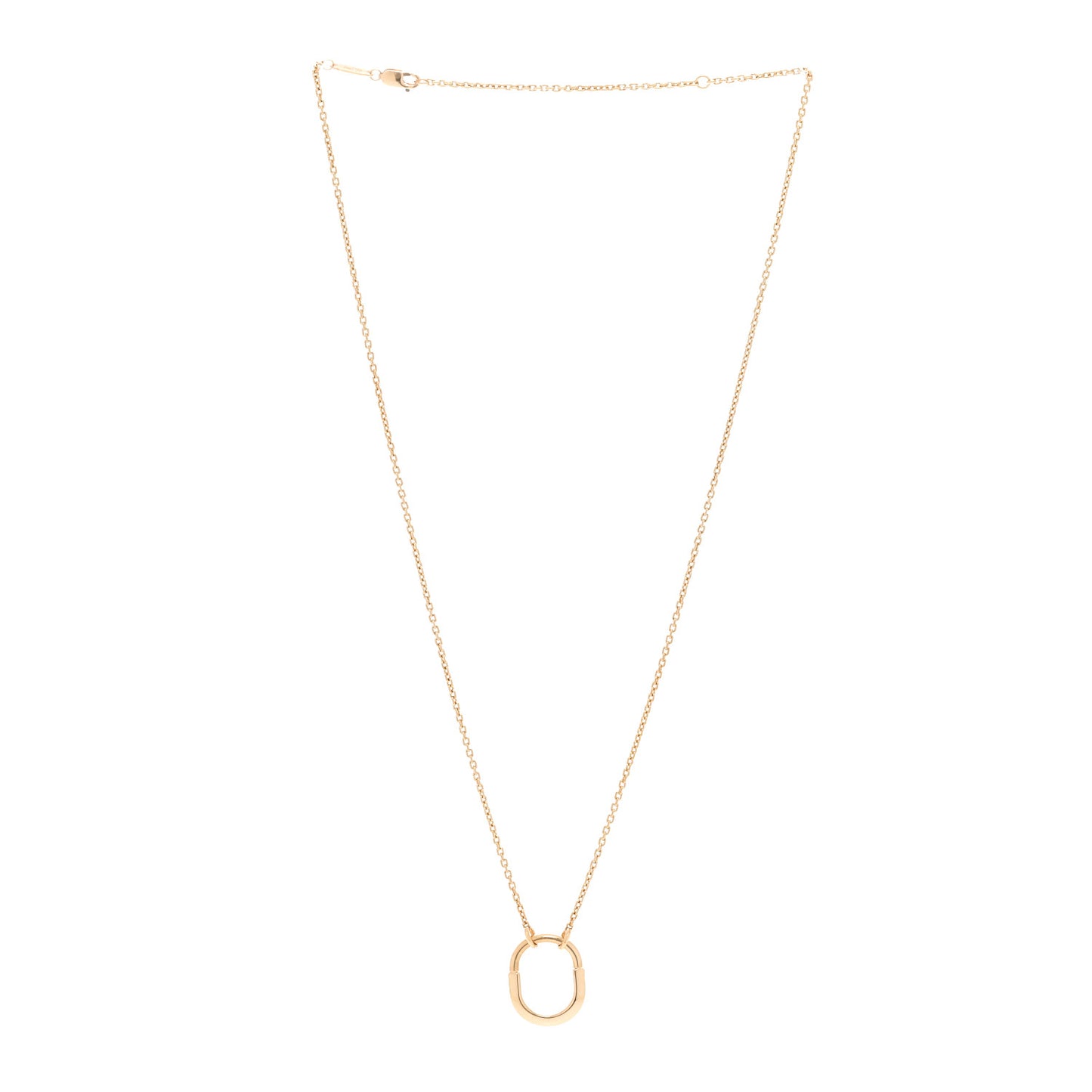 18K Yellow Gold Small Lock Pendant Necklace