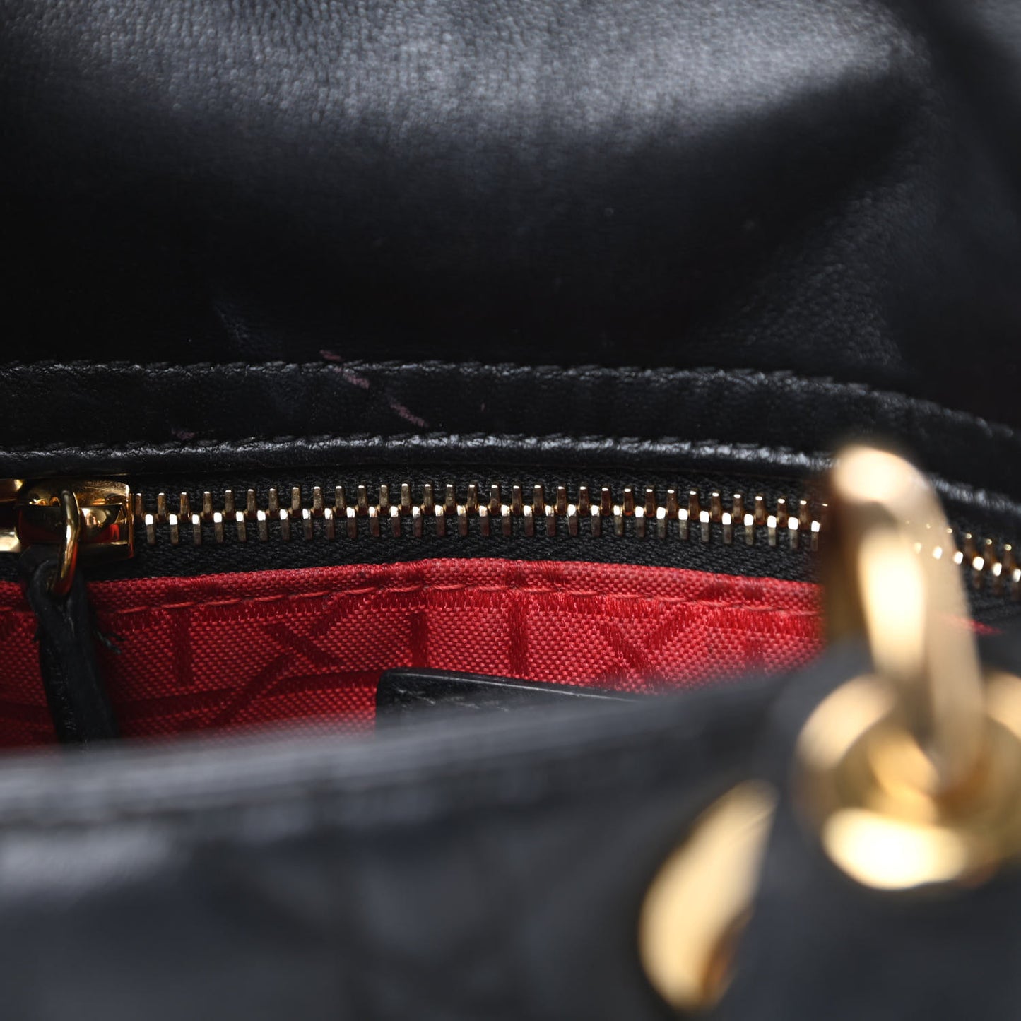 Lambskin Cannage Mini Lady Dior Black