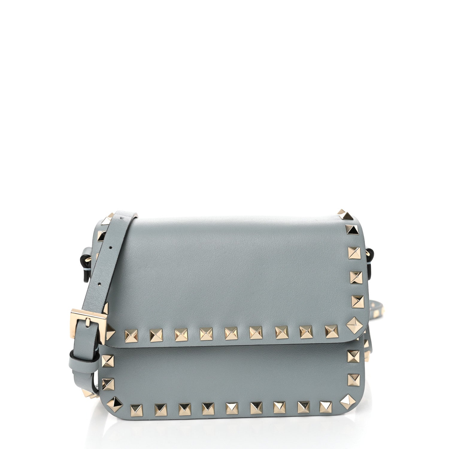Valentino Garavani Vitello Rockstud Flap Crossbody Bag London Stone 1 of 9