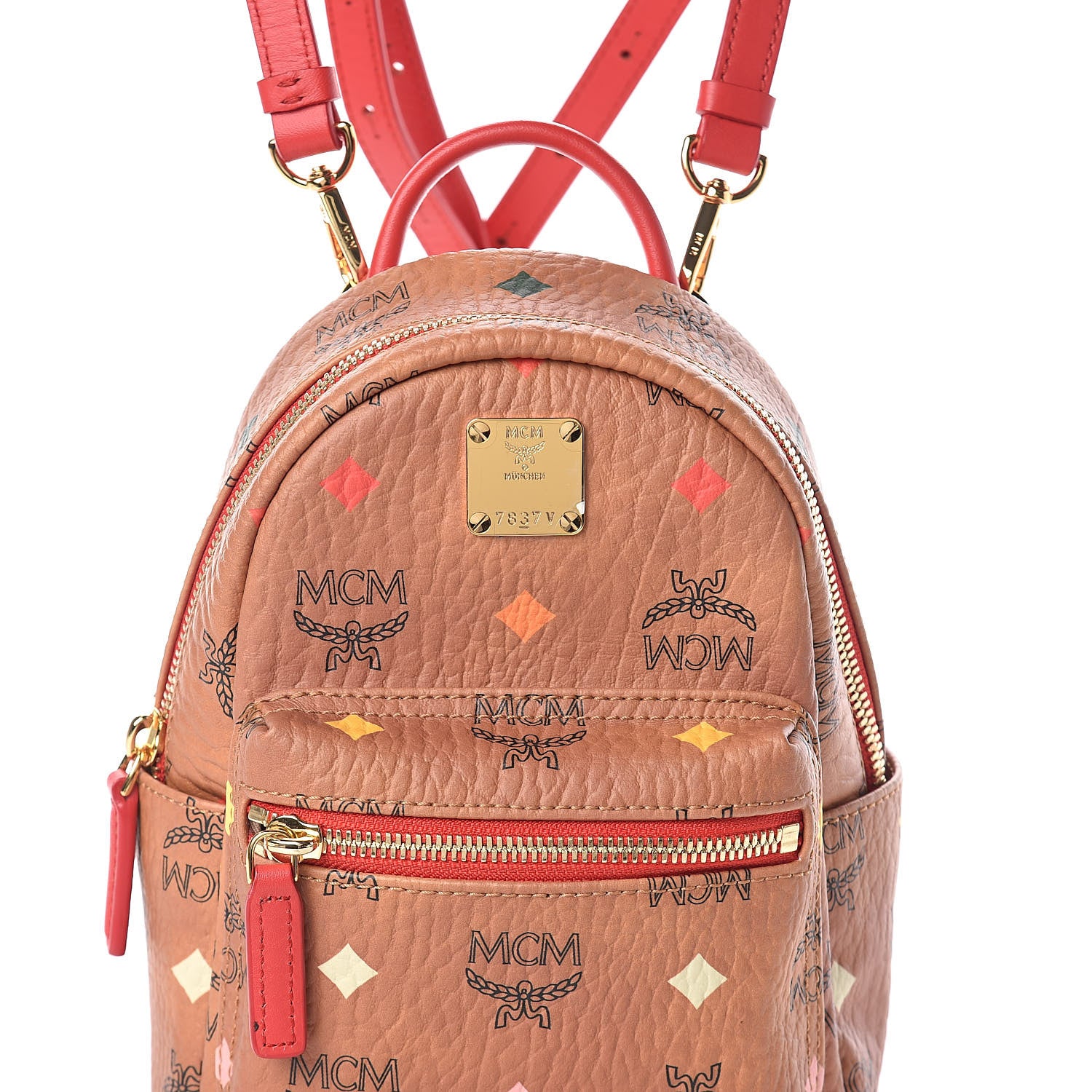 MCM Visetos Spektrum X-Mini Backpack Cognac 7 of 11