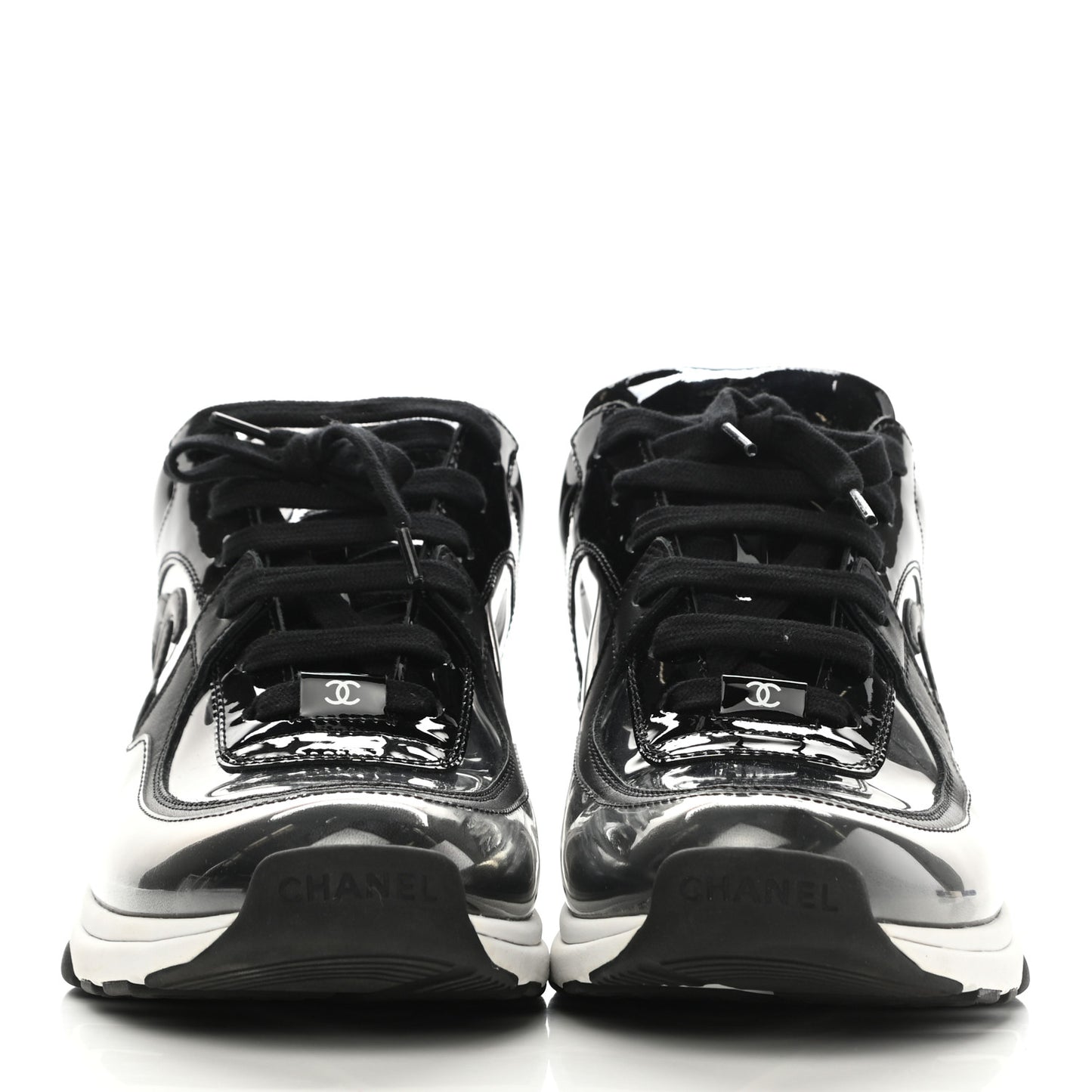 Calfskin Patent Transparent Sneakers 40 Black