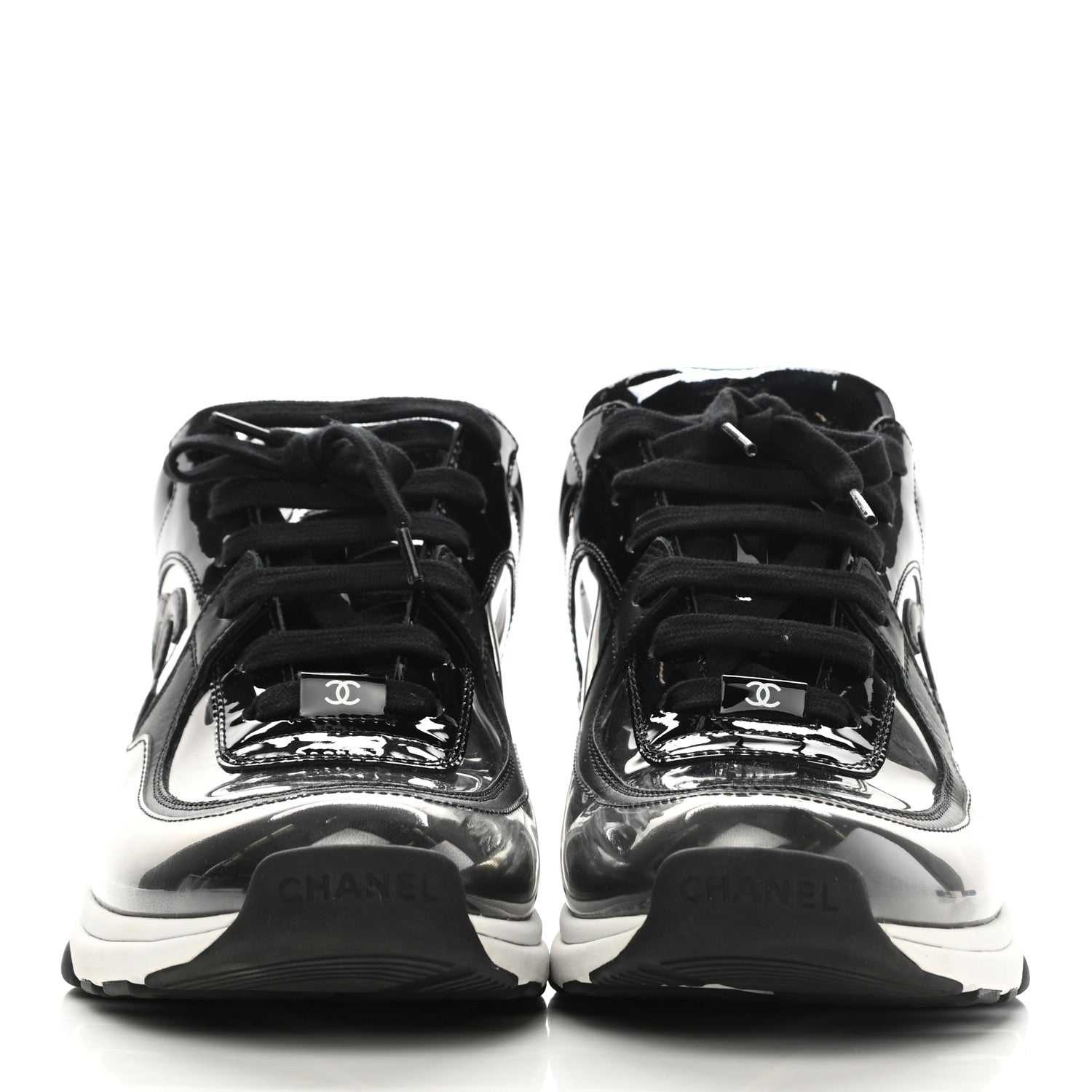 Chanel Calfskin Patent Transparent Sneakers 40 Black 2 of 7