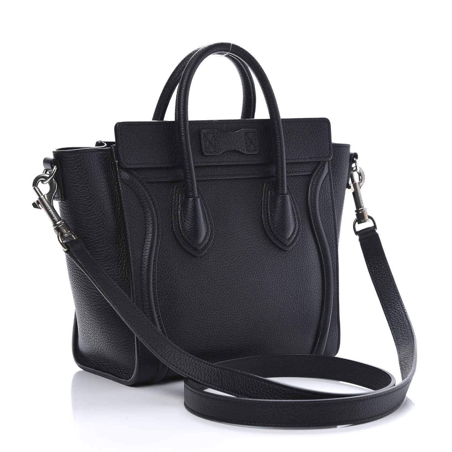 Drummed Calfskin Nano Luggage Black