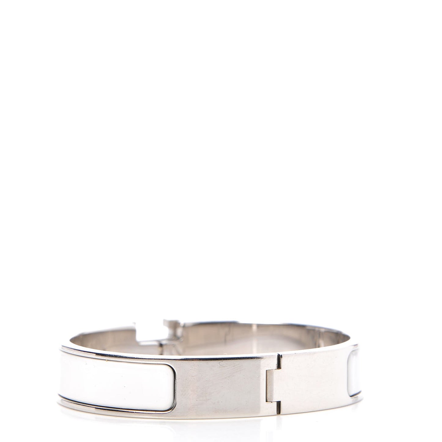 Enamel Narrow Clic Clac H Bracelet PM White