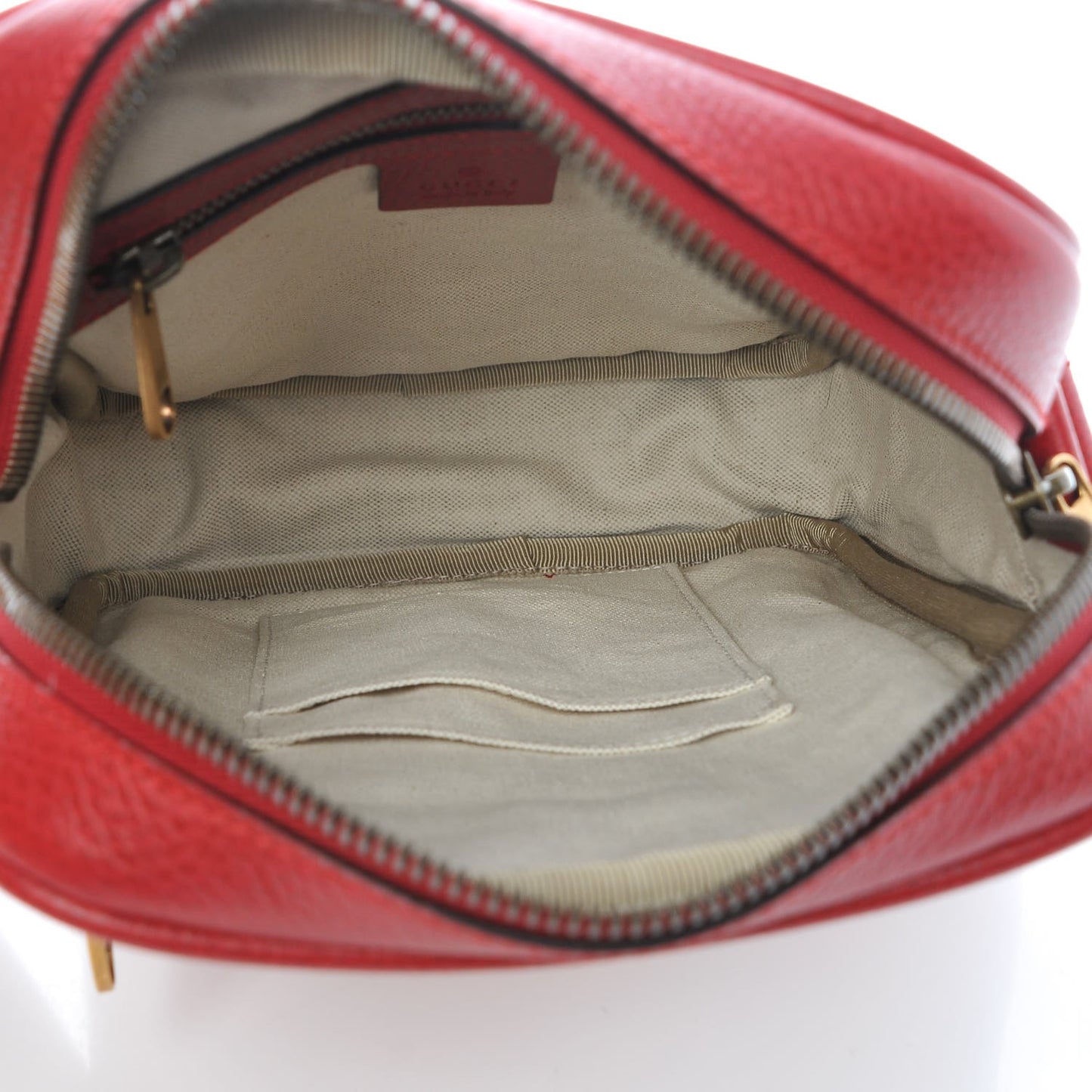 Grained Calfskin Logo Messenger Bag Hibiscus Red