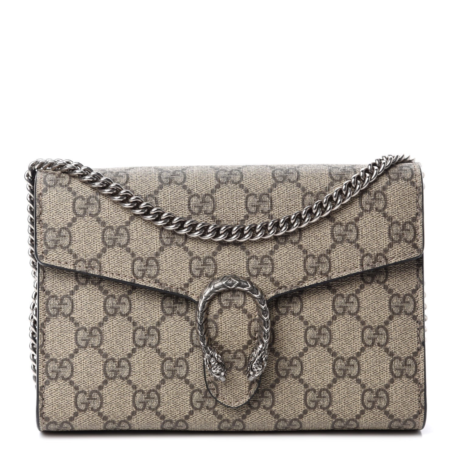 Gucci GG Supreme Monogram Mini Dionysus Chain Wallet Beige Black 1 of 11