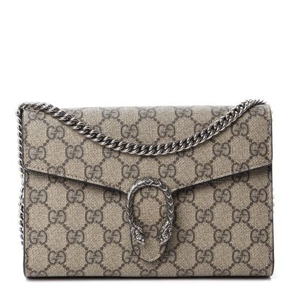Gucci GG Supreme Monogram Mini Dionysus Chain Wallet Beige Black 1 of 11