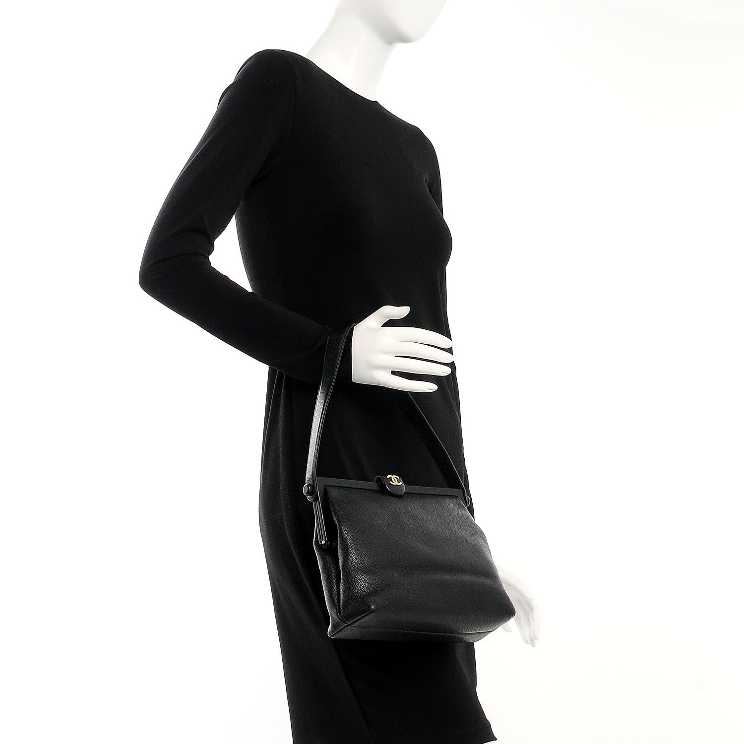 Chanel Caviar Frame Evening Bag Black 3 of 29