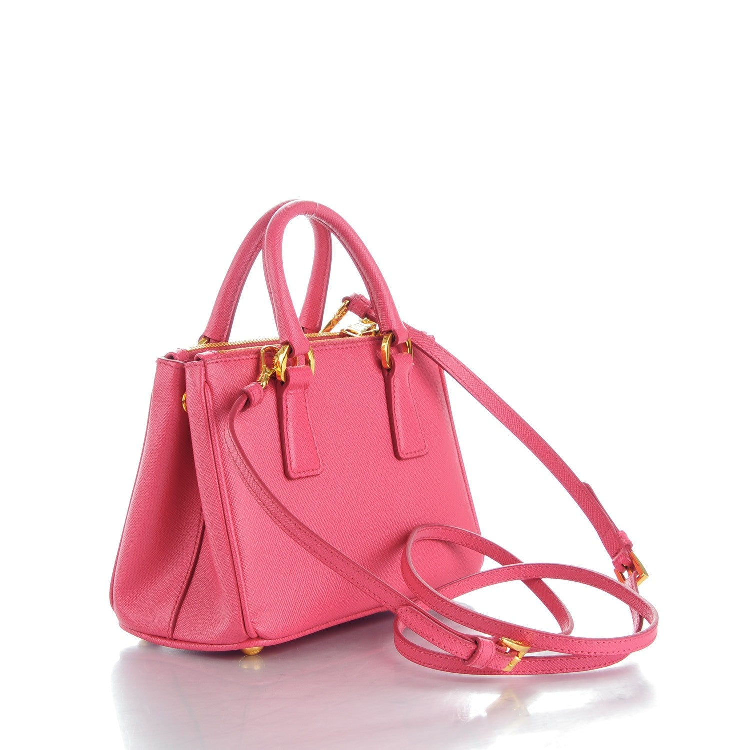 Prada Saffiano Mini Galleria Double Zip Tote Peonia 3 of 8