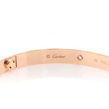 Cartier 18K Pink Gold 4 Diamond LOVE Bracelet 18 4 of 6