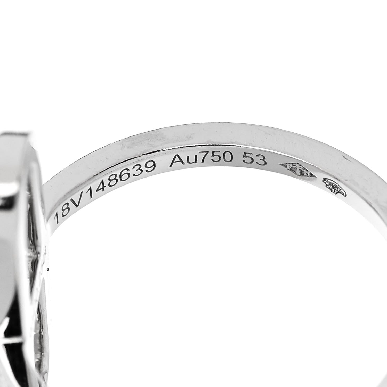 Hermes 18K White Gold Diamond Ever Chaine d'Ancre Ring 53 6.25 5 of 7