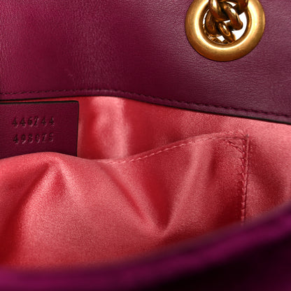 Gucci Velvet Matelasse Mini GG Marmont Shoulder Bag Fuchsia Violet Cyclamen 7 of 11