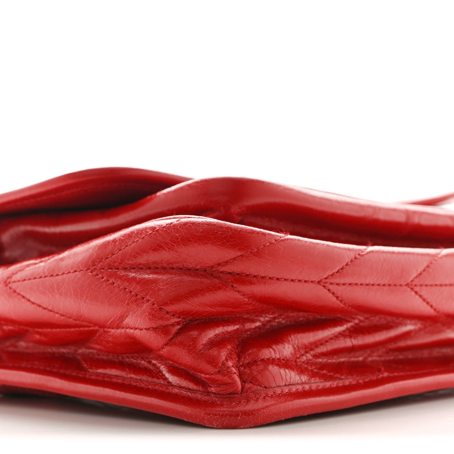 Vitello Shine Trapu Shoulder Bag Red