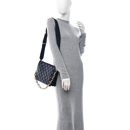 Louis Vuitton Lambskin Embossed Monogram LV Garden Coussin PM Navy 2 of 12