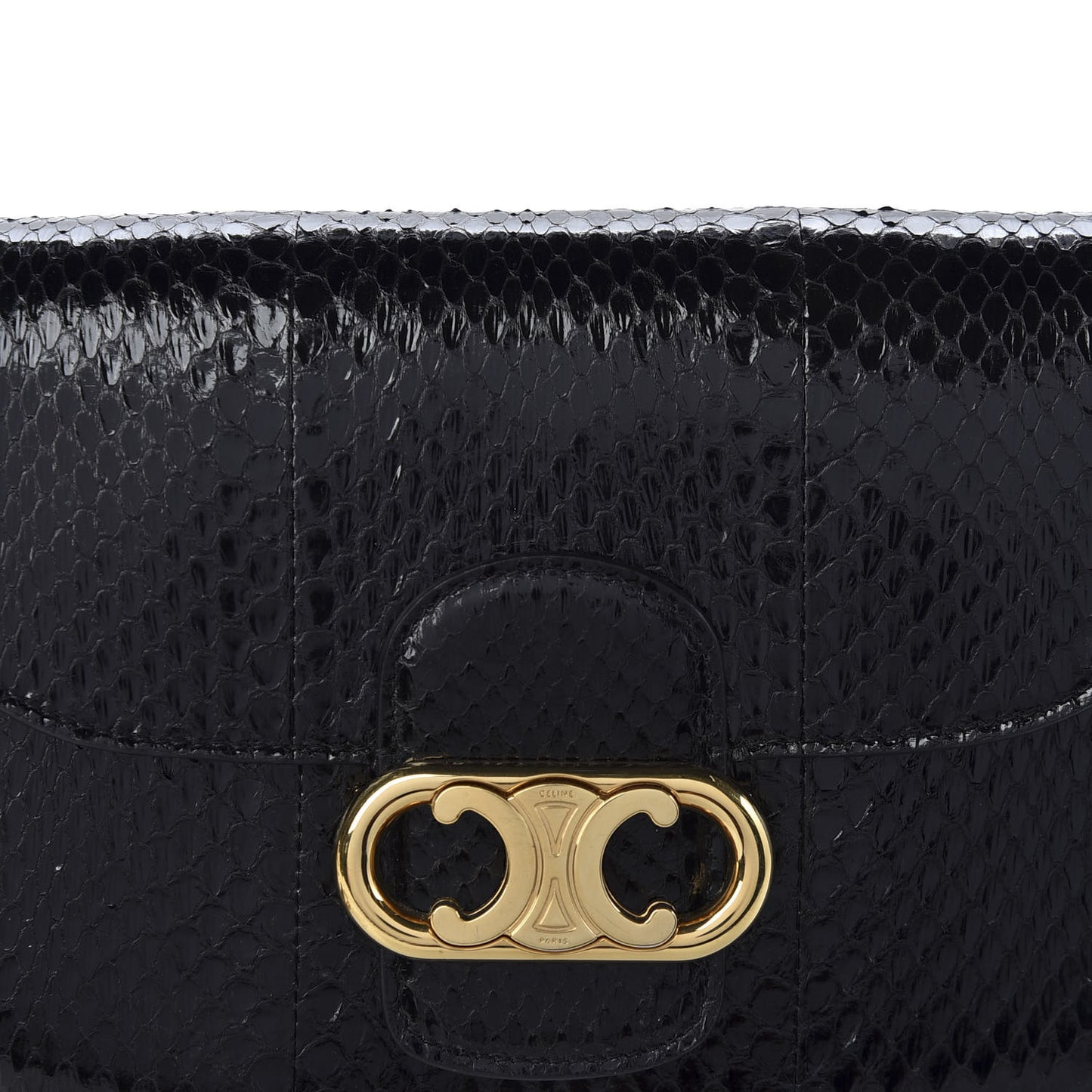 Snakeskin Medium Chain Maillon Triomphe Black