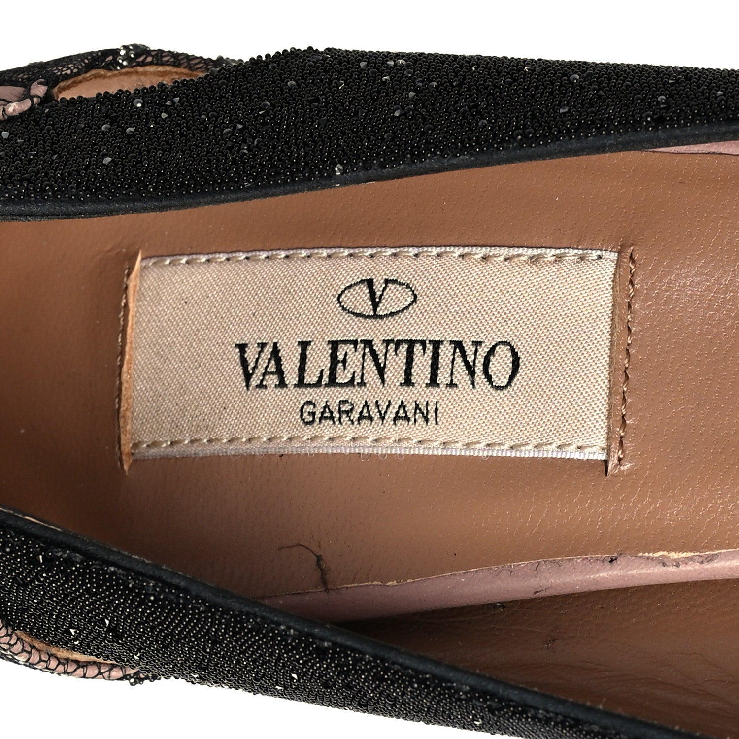 Valentino Garavani Caviar Crystal Lace Pumps 36.5 Black 7 of 10