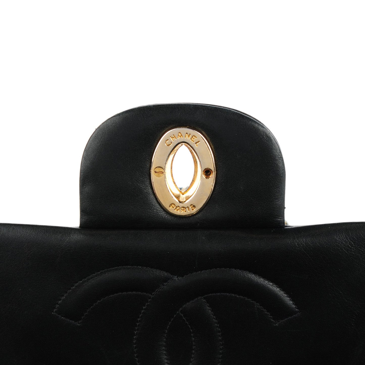 Lambskin Quilted XL Jumbo Single Flap Black