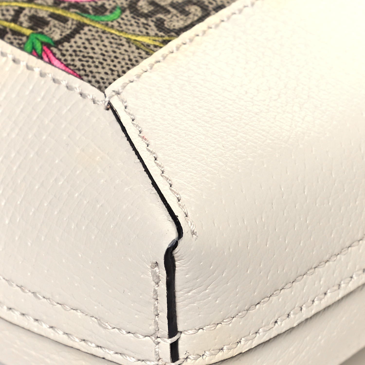 Gucci GG Supreme Monogram Flora Web Ophidia Vertical Shopping Tote White 10 of 12