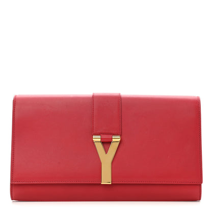Saint Laurent Calfskin Classic Y Ligne Clutch Red 1 of 7