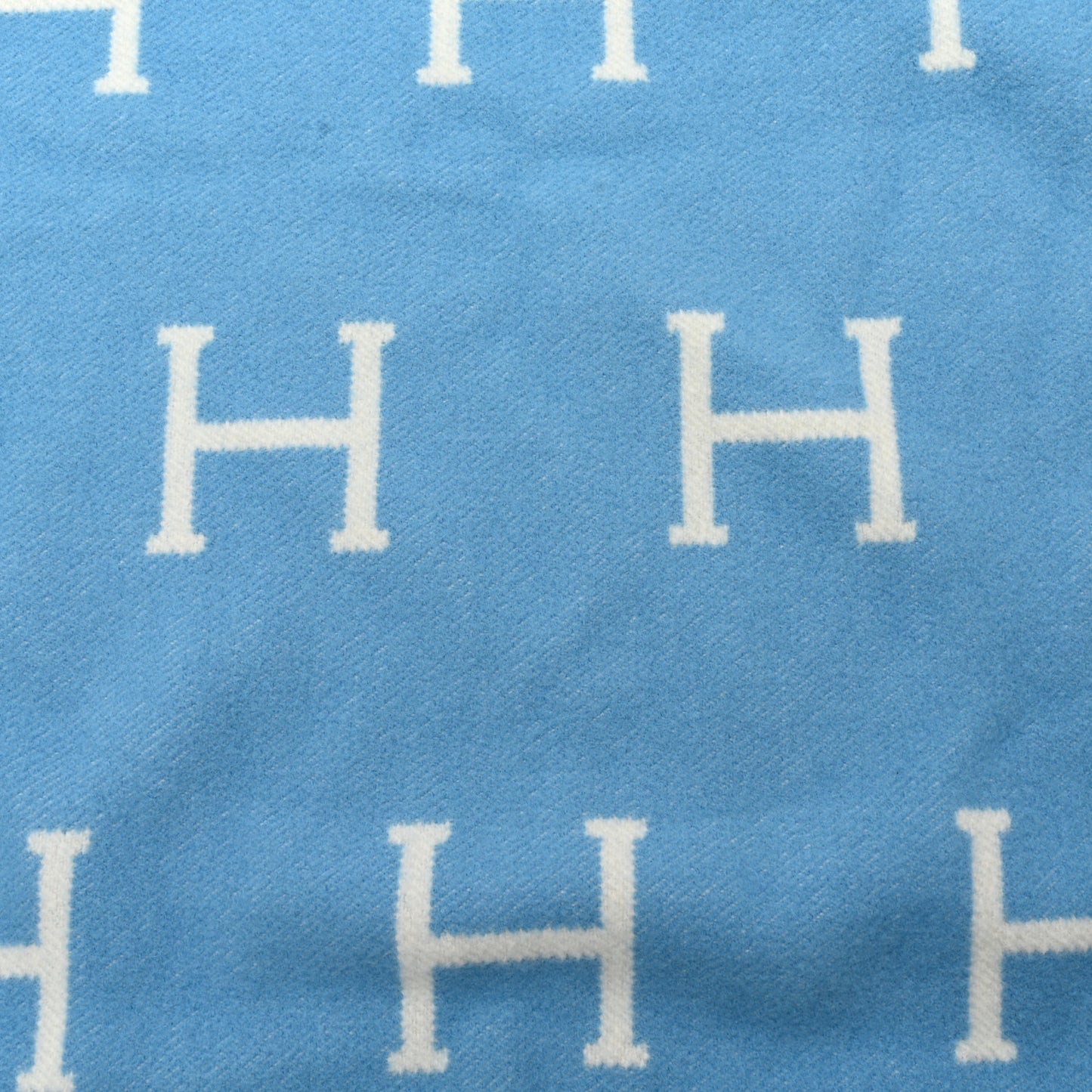 Wool Cashmere Avalon Baby Blanket Bleu Genievre White
