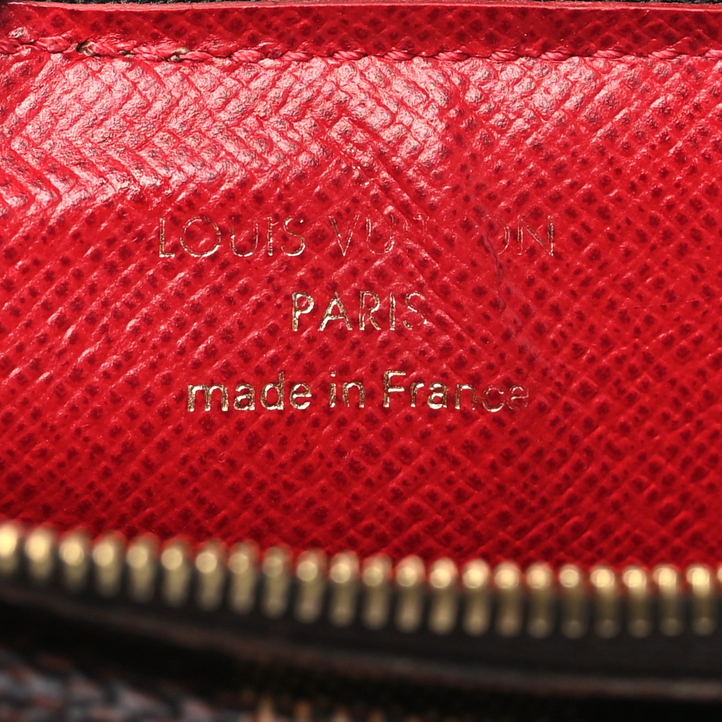 Damier Ebene Recto Verso Card Holder Red