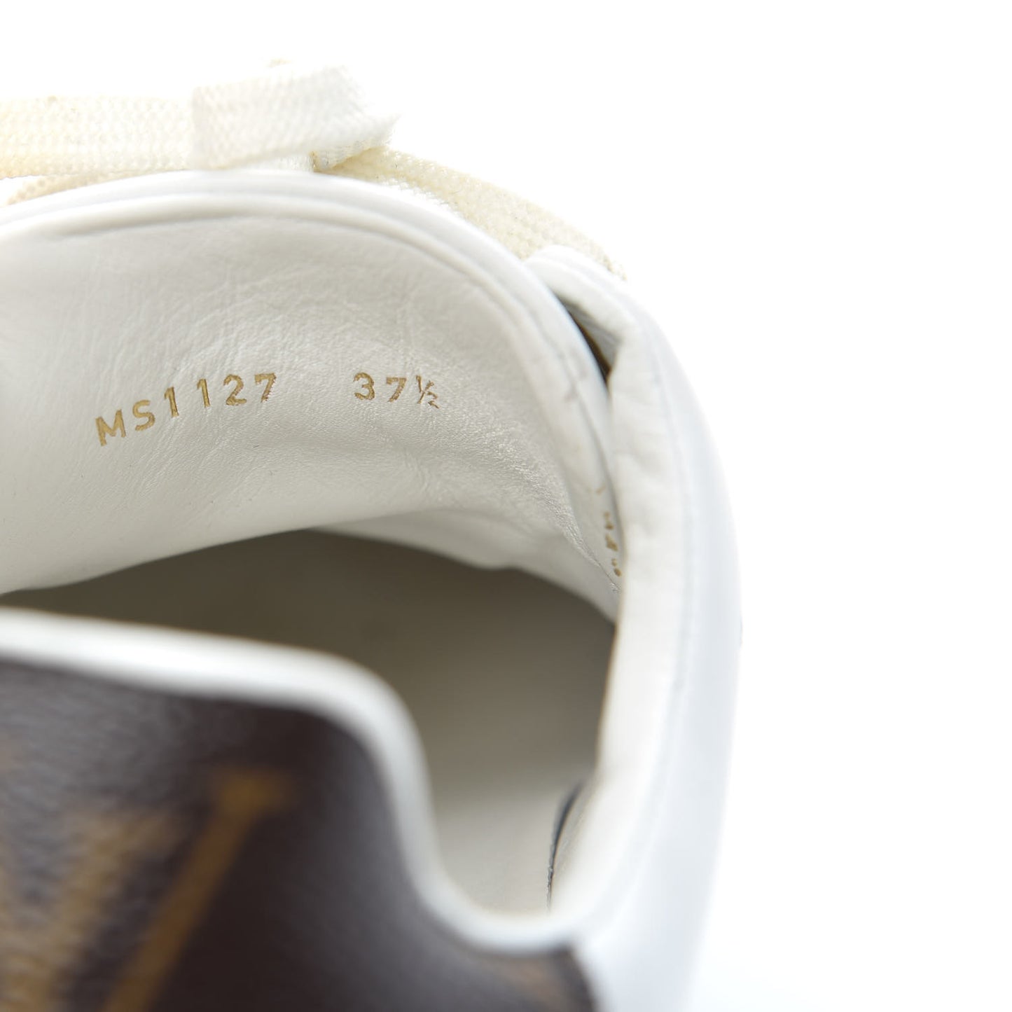 Calfskin Monogram Frontrow Sneakers 37.5 White