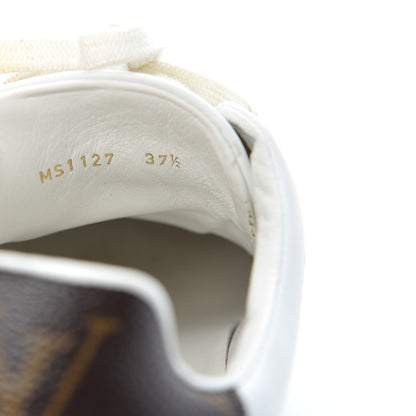 Louis Vuitton Calfskin Monogram Frontrow Sneakers 37.5 White 9 of 11