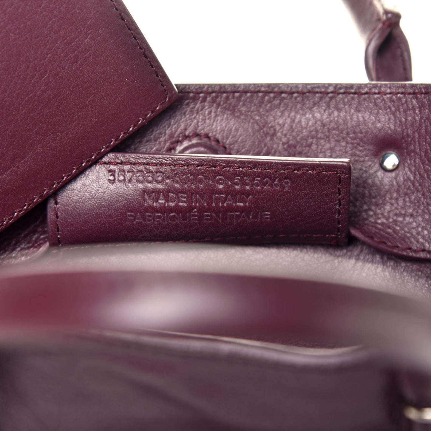 Calfskin Papier Mini A4 Zip Around Tote Rouge Aubergine