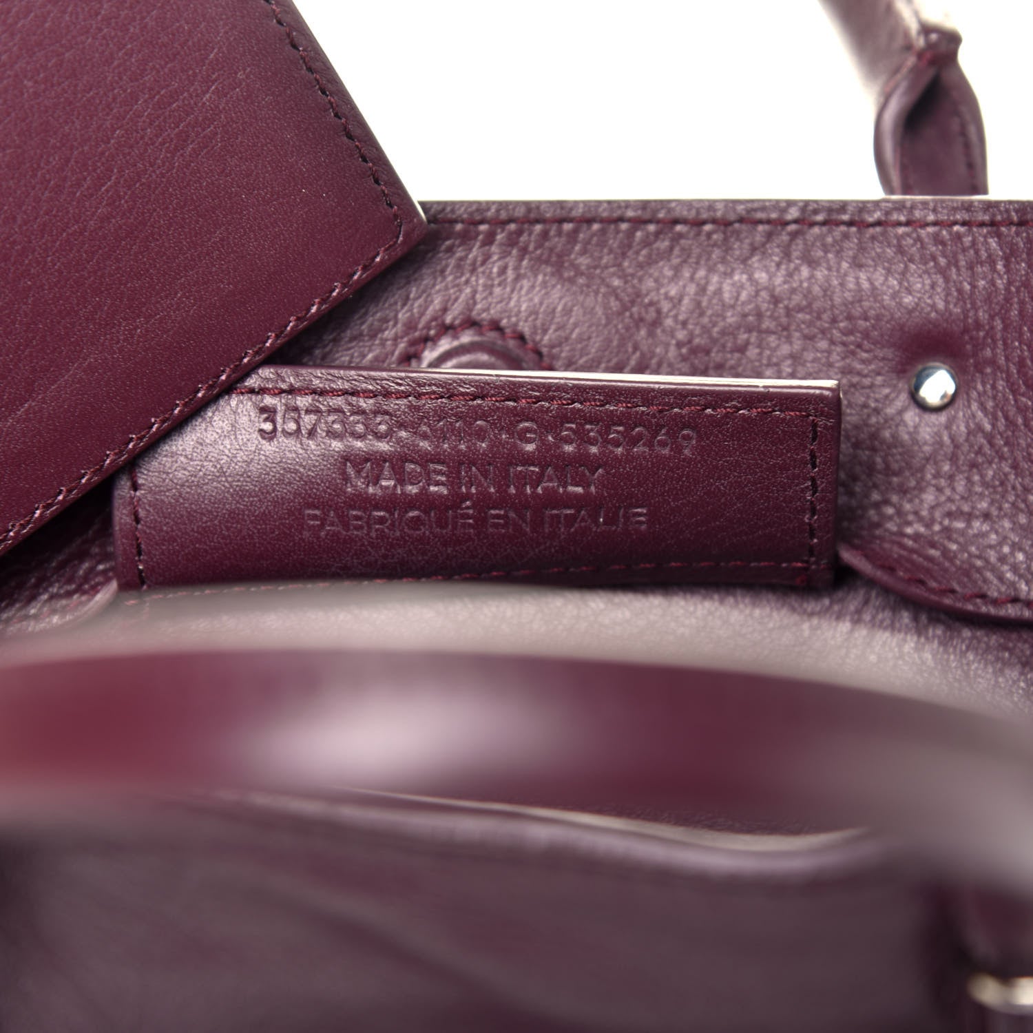 Balenciaga Calfskin Papier Mini A4 Zip Around Tote Rouge Aubergine 7 of 9
