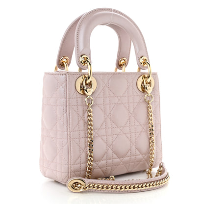 Christian Dior Metallic Lambskin Cannage Mini Lady Dior Lotus 3 of 10
