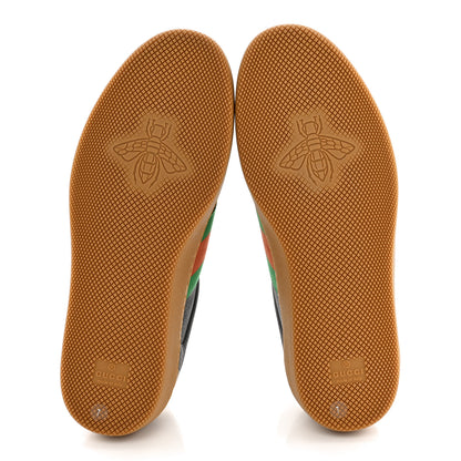 Gucci Calfskin Suede Web Mens G74 Sneakers 7 Ardesia Black New Mystic White 5 of 10